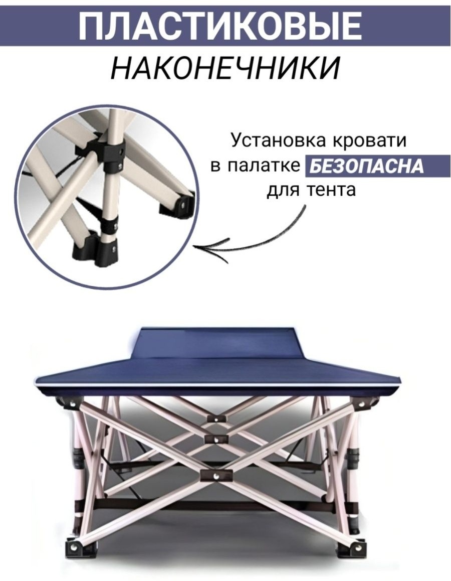 Раскладушка 65х190 см , темно-синий