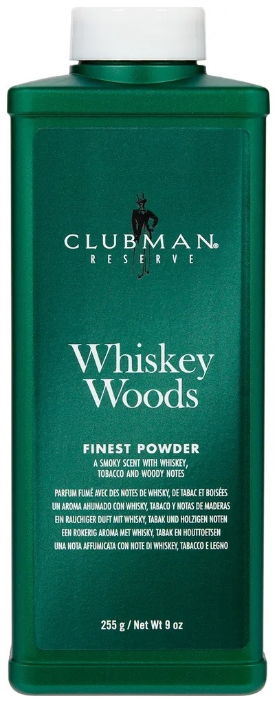 Clubman до и после бритья Whiskey Woods тальк для бритья, после бритья 255 мл