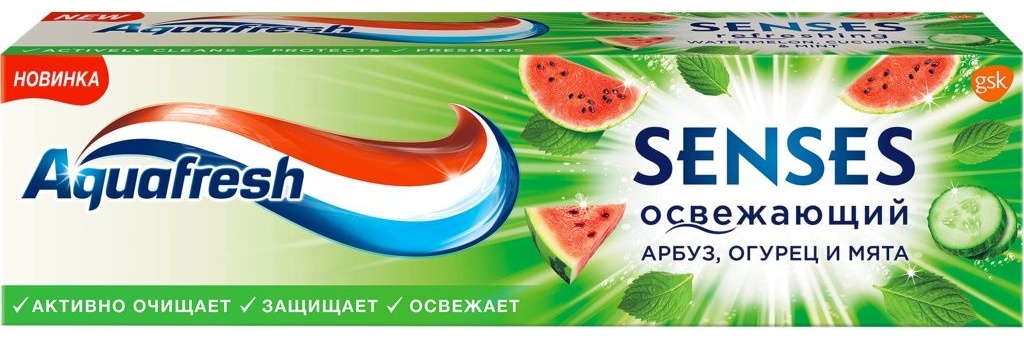 Aquafresh зубная паста Senses Освежающий арбуз 75 мл