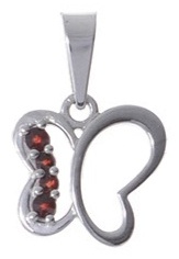 Подвеска Granat 41395 вес 0.9 г серебро, гранат