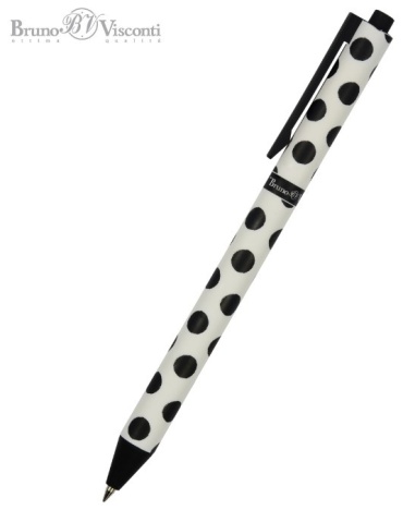 Ручка шариковая Bruno Visconti ArtClick. Black polka dots 20-0281/17 1 шт, цвет чернил синий