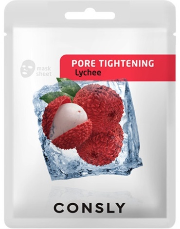 Маска для лица CONSLY тканевая Pore Tightening Lychee 1 шт