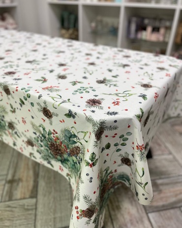Скатерть Mirha 250x140 см, полиэстер, хлопок, тефлон, 1 шт