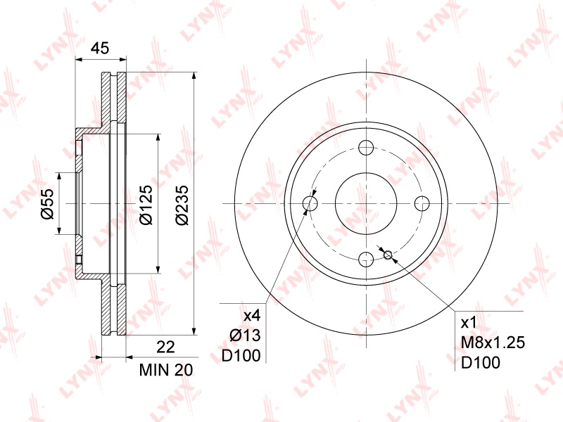 Диски LYNXauto передние BN1067