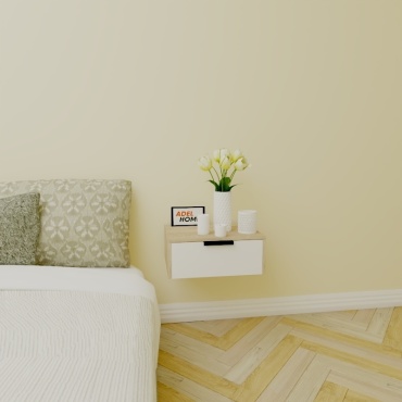 Тумба Adel Home Мида, AH0147, 50x20x35 см, белый, светло-коричневый