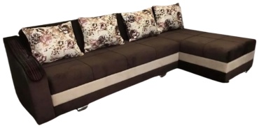 Угловой диван Nurjol 01 Home SHANYRAQ, 280х90 см, обивка велюр, коричневый