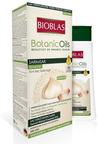 BIOBLAS с экстрактом чеснока и оливковым маслом шампунь 360 мл
