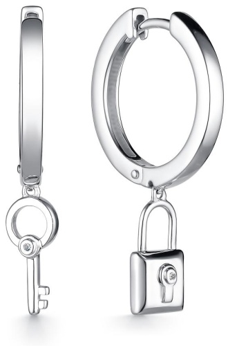 Серьги АЛЬКОР 02-2909_000Б-00 вес 4.9 г серебро, бриллиант
