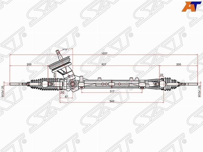 Рулевая рейка SAT электрическая ST48001EM02A левый руль