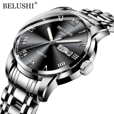 Кварцевые BELUSHI BL Classic Silver black нержавеющая сталь