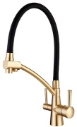 Смеситель для кухни Gappo G4398-1, латунь, цвет золотой, черный