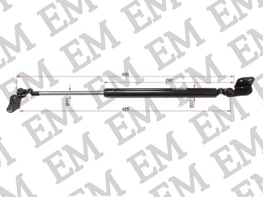 EM E-81150-H1000-M упор капота для Hyundai Terracan 2001-2006 черный