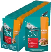 Purina One кусочки в желе курица, фасоль 75 г 26 шт