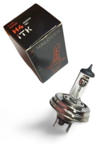 Лампа галоген.H-4 12V 60/55W ITK (круглый цокаль P45)