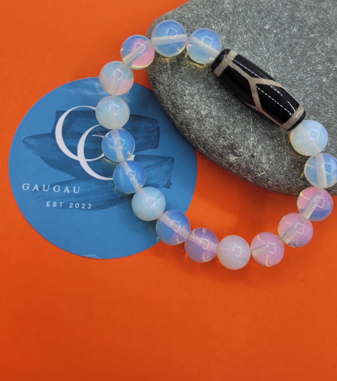GAUGAU G0056 длина 18 см натуральный камень, лунный камень (адуляр)