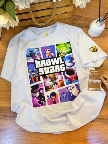 Футболка Бравл Старс Персонажи Brawl Stars TMH_TREND.KZ белый