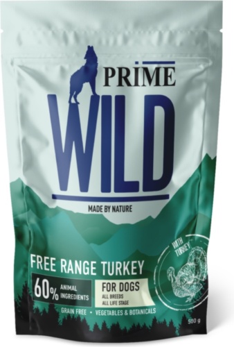 Prime Wild GF Free Range для щенков и собак всех пород с индейкой, 0,5 кг