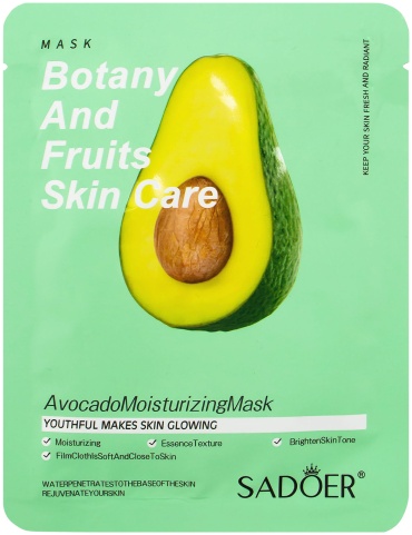 Маска для лица SADOER тканевая Avocado 1 шт