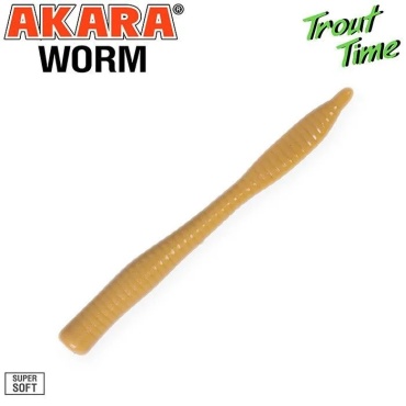 Мягкая приманка Akara Силиконовая приманка Akara Trout Time WORM 3 Garlic 445 (10 шт.) 10 шт