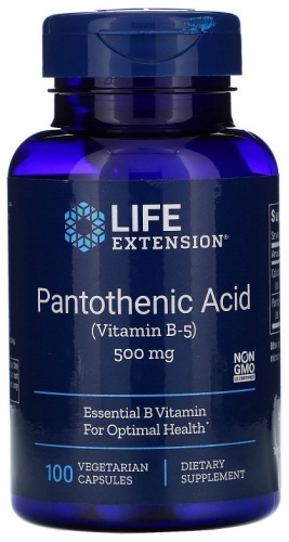 Life Extension витамин Pantothenic Acid (Vitamin B5) 500 мг 100 капсул
