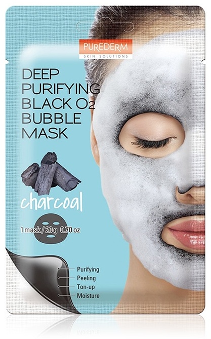 Маска для лица Purederm кислородная Deep Purifying Black O2 Bubble Charcoal 1 шт