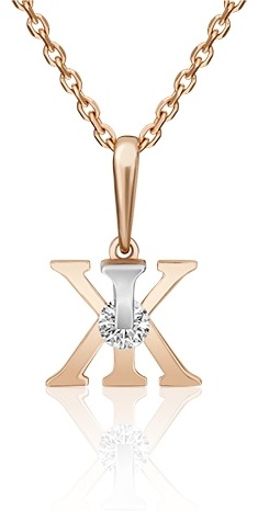 Подвеска PLATINA 03-3119-Ж-501-1111-38 вес 0.73 г золото, фианит Swarovski