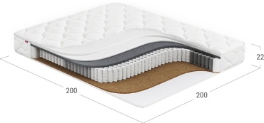 Матрас Lux Matras KZ МЕГАФЛЕКС , 200x200x22 см, чехол вискоза