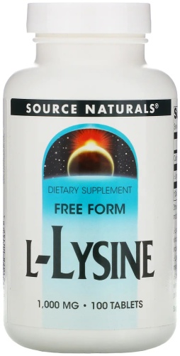 Source Naturals L-Lysine 1000 mg 100 таблеток