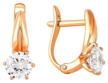 Серьги Lucente 2256007_1_1_10 вес 1.85 г золото, фианит