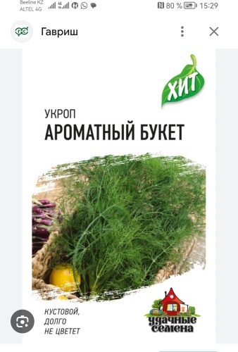 Удачные семена укроп Ароматный букет