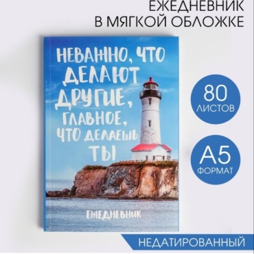 ArtFox ежедневник Главное что делаешь ты , A5, 80 листов, голубой