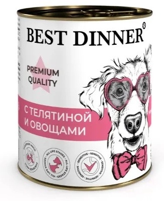 BEST DINNER с телятиной и овощами для всех пород 340 г 1 шт