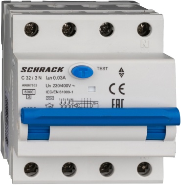Дифференциальный автомат Schrack Technik C 32 30 мА класс A