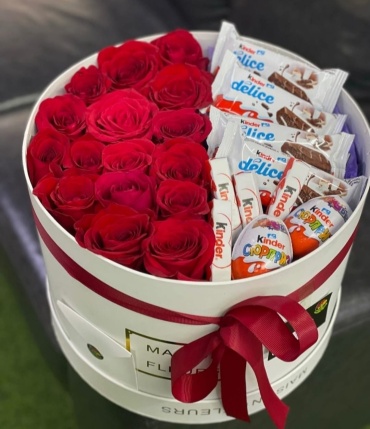 FloraLux композиция с открыткой роза 15 шт 30 см