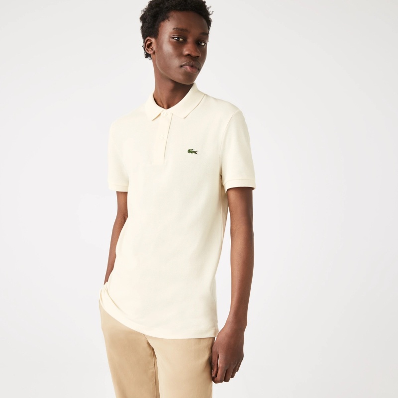 Поло LACOSTE светло-бежевый