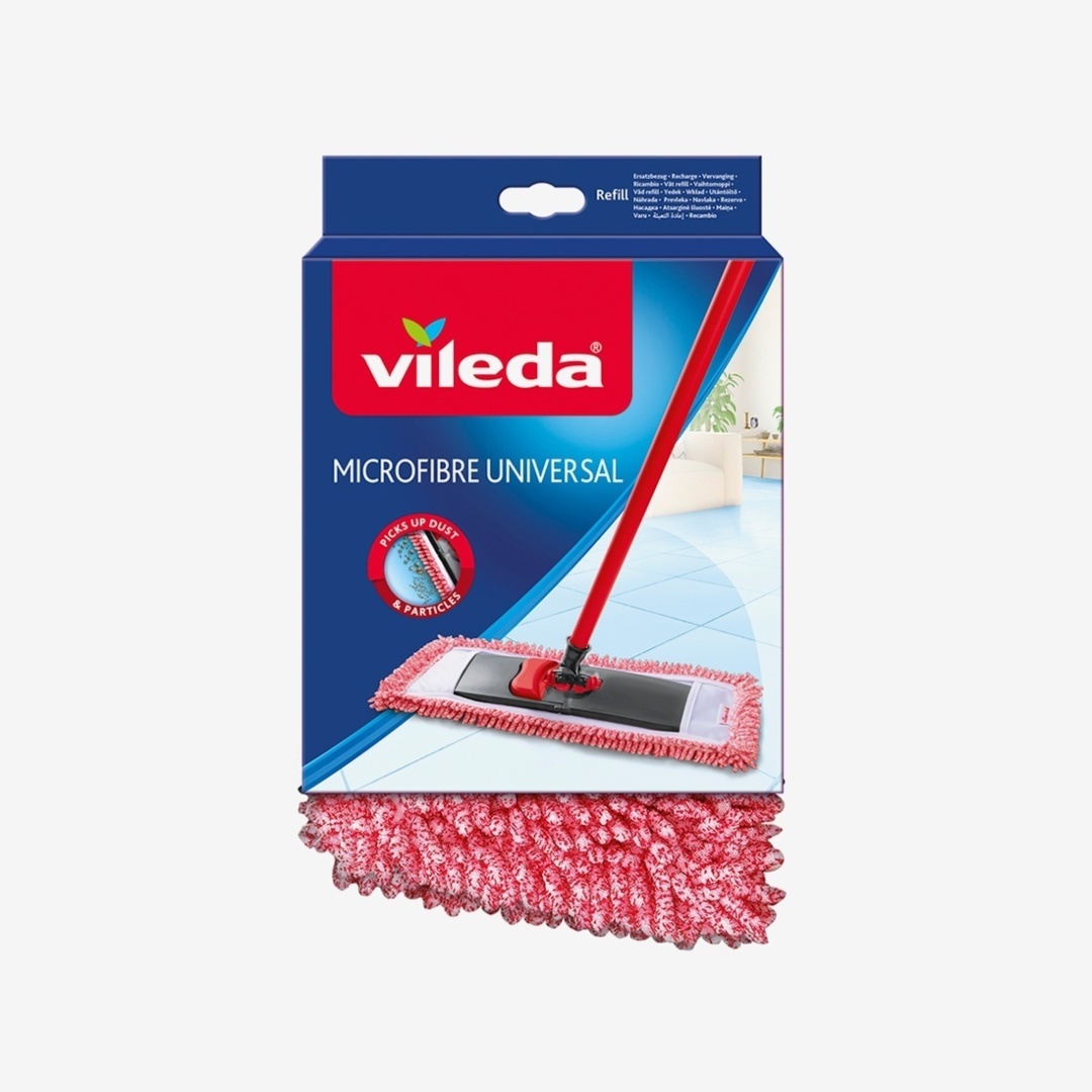 Насадка на швабру для пола Vileda, материал насадки: микрофибра, розовый