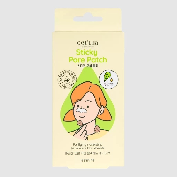 Патчи Cettua биоцеллюлозные 6 strips Sticky Pore Patch противомикробные 6 шт