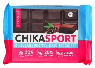 Купить CHIKALAB Chika Sport батончик протеиновый темный шоколад 100 г в ...