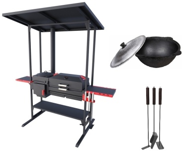 Мангал стационарный Grillver 119x216.5x247 см, сталь