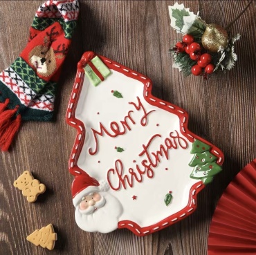 Тарелка Christmas 22x27 см, 1 шт, керамика, доломит