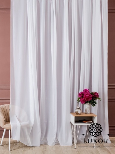 Тюль LUXOR Textile 300x290 см 1 шт, креп, белый