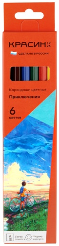 Цветной карандаш КРАСИН форма шестигранная 6 шт