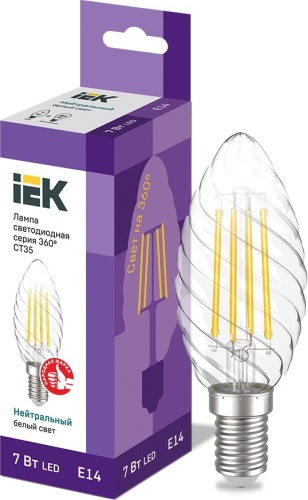 IEK 7W Е14, филаментная, нейтральный белый