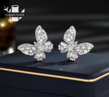 Серьги KOREAN SILVER бижутерный сплав, цирконий