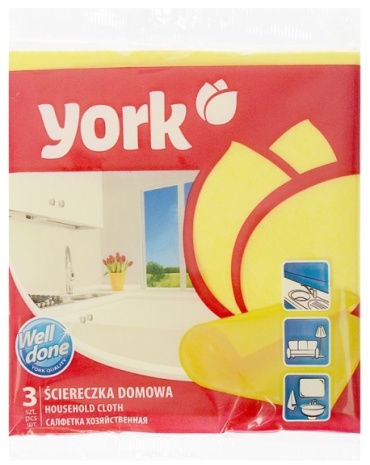 Тряпка универсальная York 020010 3 шт, вискоза, полипропилен