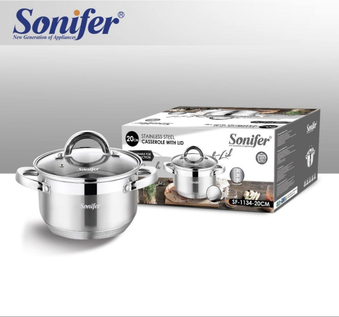 Кастрюля 3.9 л, Sonifer SF-1134-20 нержавеющая сталь