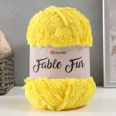 Моток YarnArt Пряжа "Fable Fur" 100% микрополиэстер 100м/100гр (984 лимон) 9599341,9599341 желтый 100 м 100 г