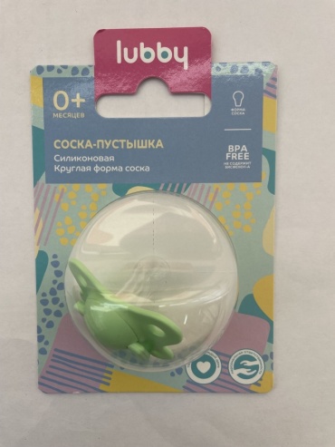 Пустышка Lubby 28553/12, 1 шт, зеленый