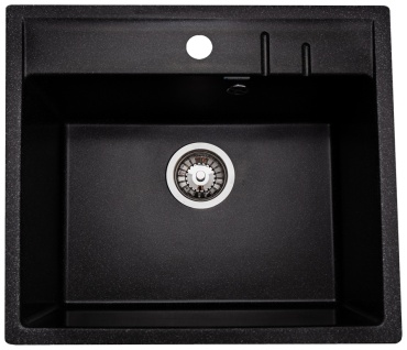 Кухонная мойка GranAlliance G-21 50х56х21 см, искусственный камень, тон черный