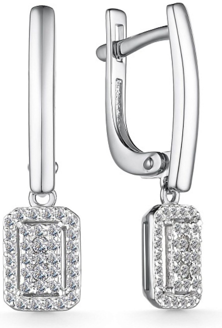 Серьги АЛЬКОР 25252-200 вес 3.22 г золото, бриллиант